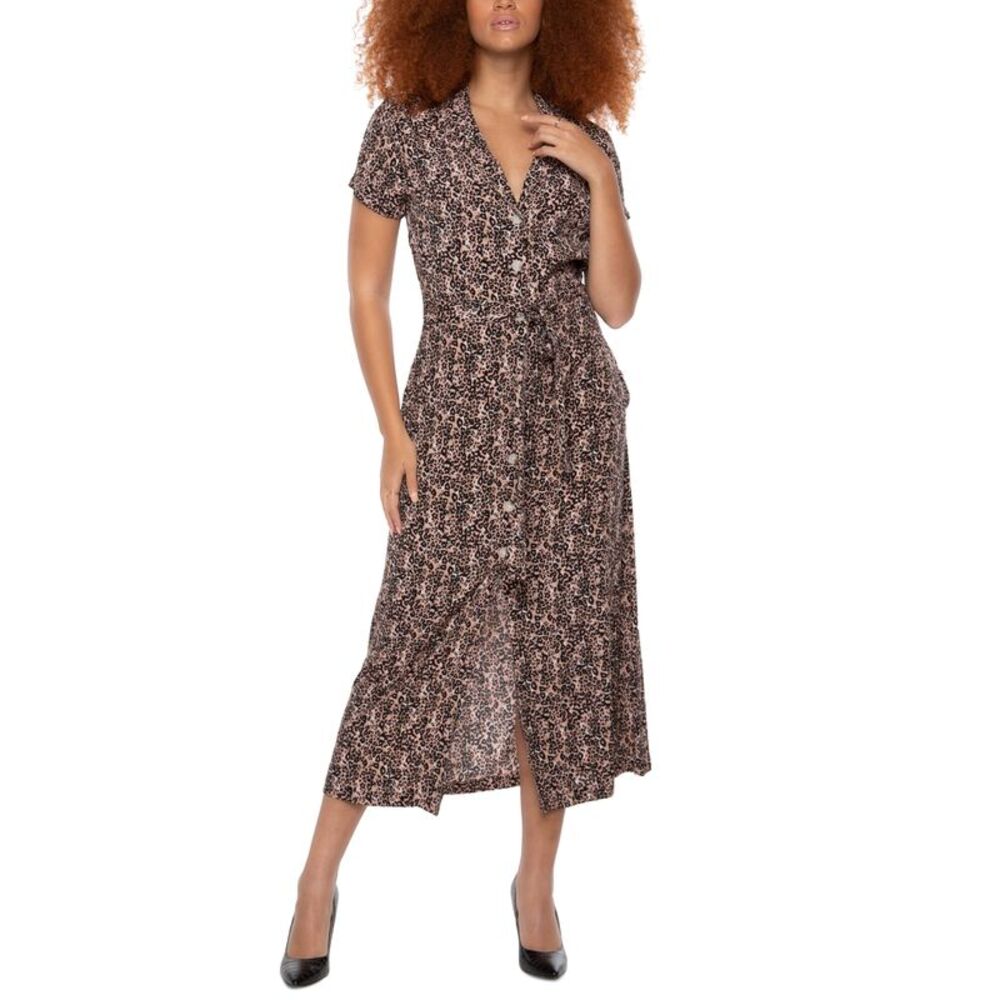Black Tape Back Tape Button Down Maxi Dress